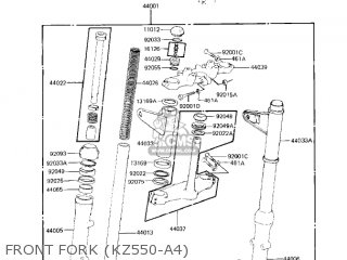 FRONT FORK (KZ550-A4) - KZ550A4 1983 USA CANADA