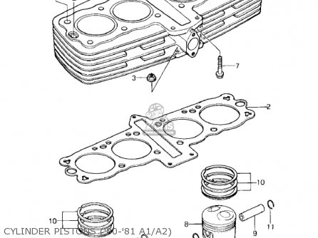 CYLINDER PISTONS ('80-'81 A1/A2) - KZ550A4 1983 USA CANADA