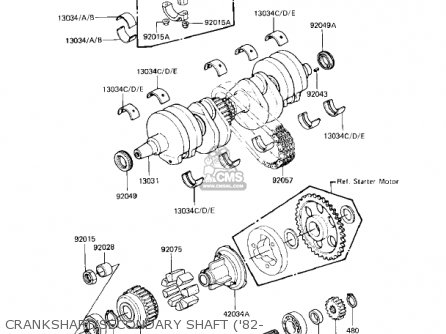 CRANKSHAFT/SECONDARY SHAFT ('82- - KZ550A4 1983 USA CANADA