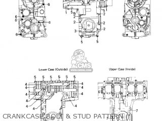 CRANKCASE BOLT & STUD PATTERN (' - KZ550A4 1983 USA CANADA