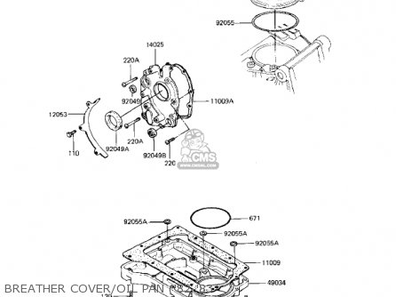 BREATHER COVER/OIL PAN ('82-'83 - KZ550A4 1983 USA CANADA