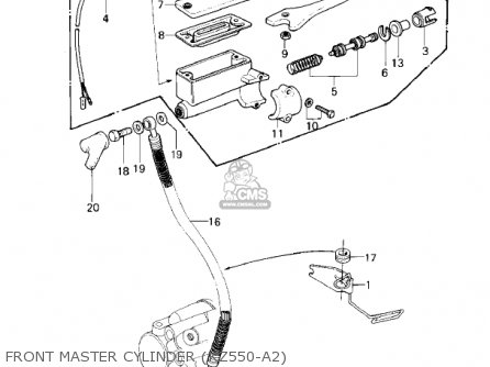 FRONT MASTER CYLINDER (KZ550-A2) - KZ550A4 1983 USA CANADA