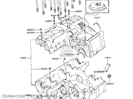 CRANKCASE ('82-'83 A3/A4) - KZ550A4 1983 USA CANADA