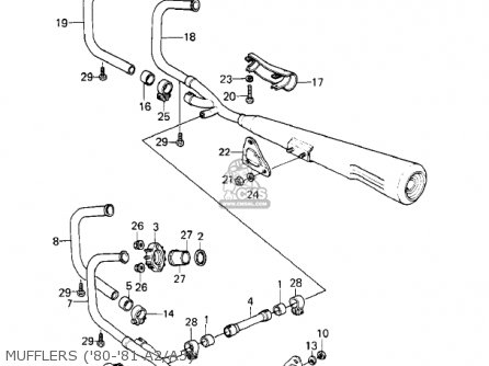 MUFFLERS ('80-'81 A2/A3) - KZ550A4 1983 USA CANADA