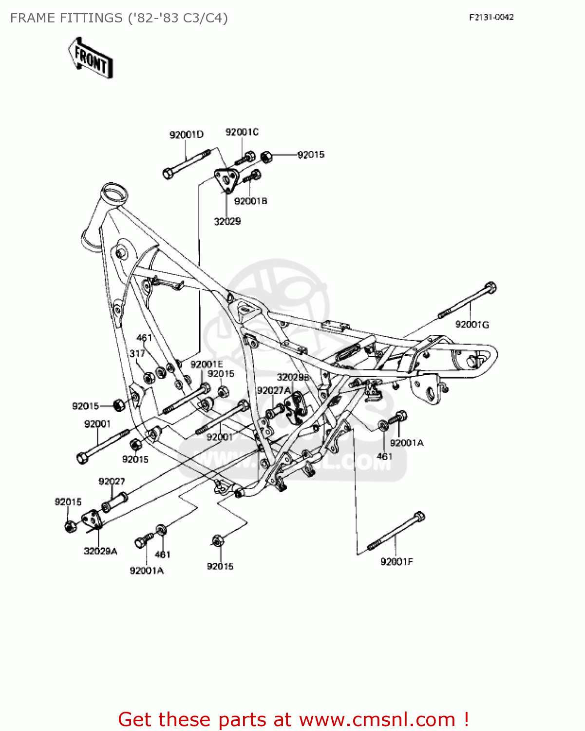 FRAME FITTINGS ('82-'83 C3/C4) KZ550C1 LTD 1980 USA CANADA