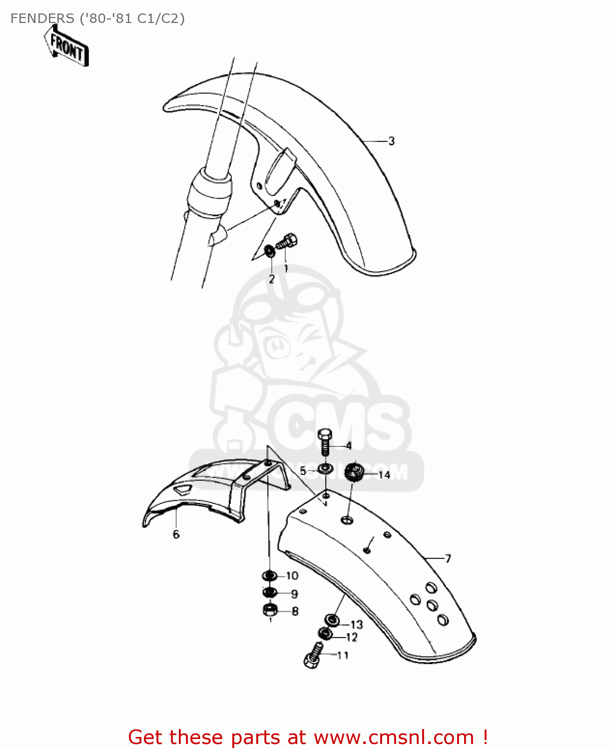 FENDERS ('80-'81 C1/C2) KZ550C1 LTD 1980 USA CANADA