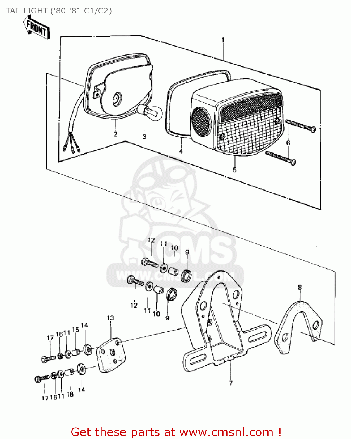 TAILLIGHT ('80-'81 C1/C2) KZ550C1 LTD 1980 USA CANADA