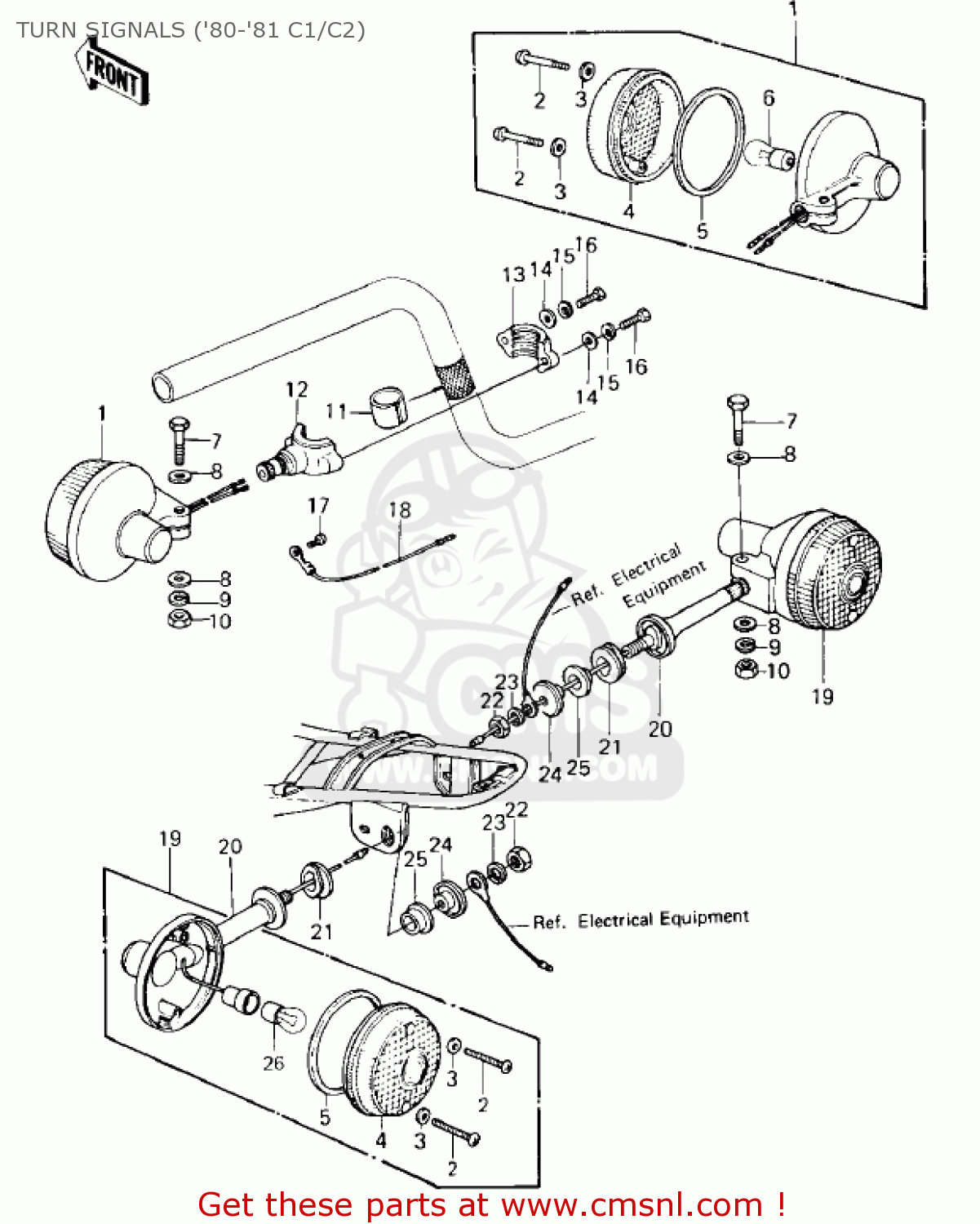 TURN SIGNALS ('80-'81 C1/C2) KZ550C1 LTD 1980 USA CANADA