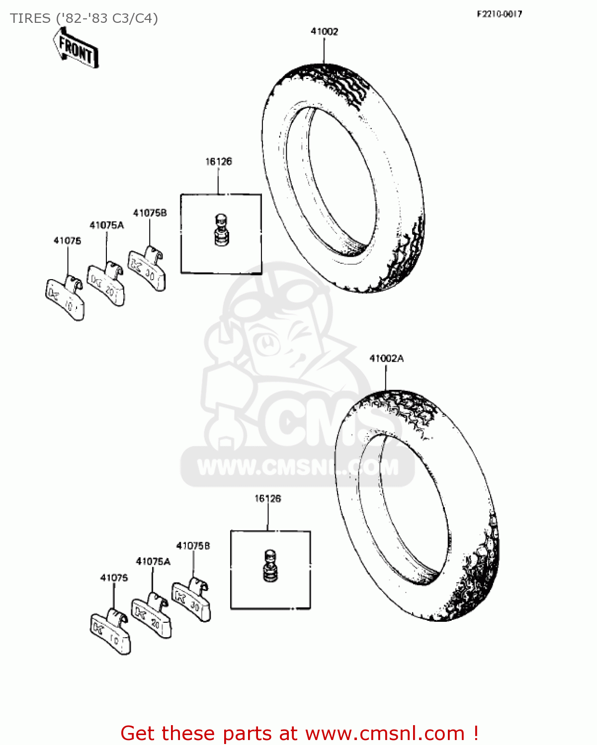 TIRES ('82-'83 C3/C4) KZ550C1 LTD 1980 USA CANADA