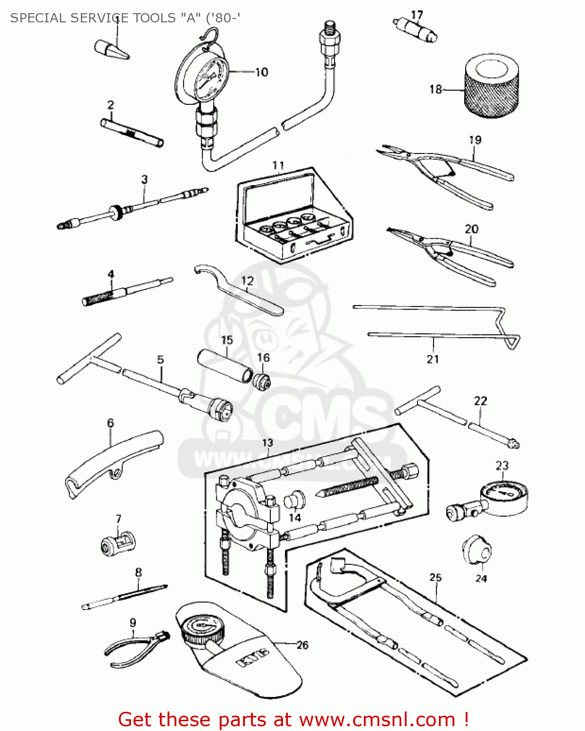 SPECIAL SERVICE TOOLS "A" ('80-' KZ550C1 LTD 1980 USA CANADA