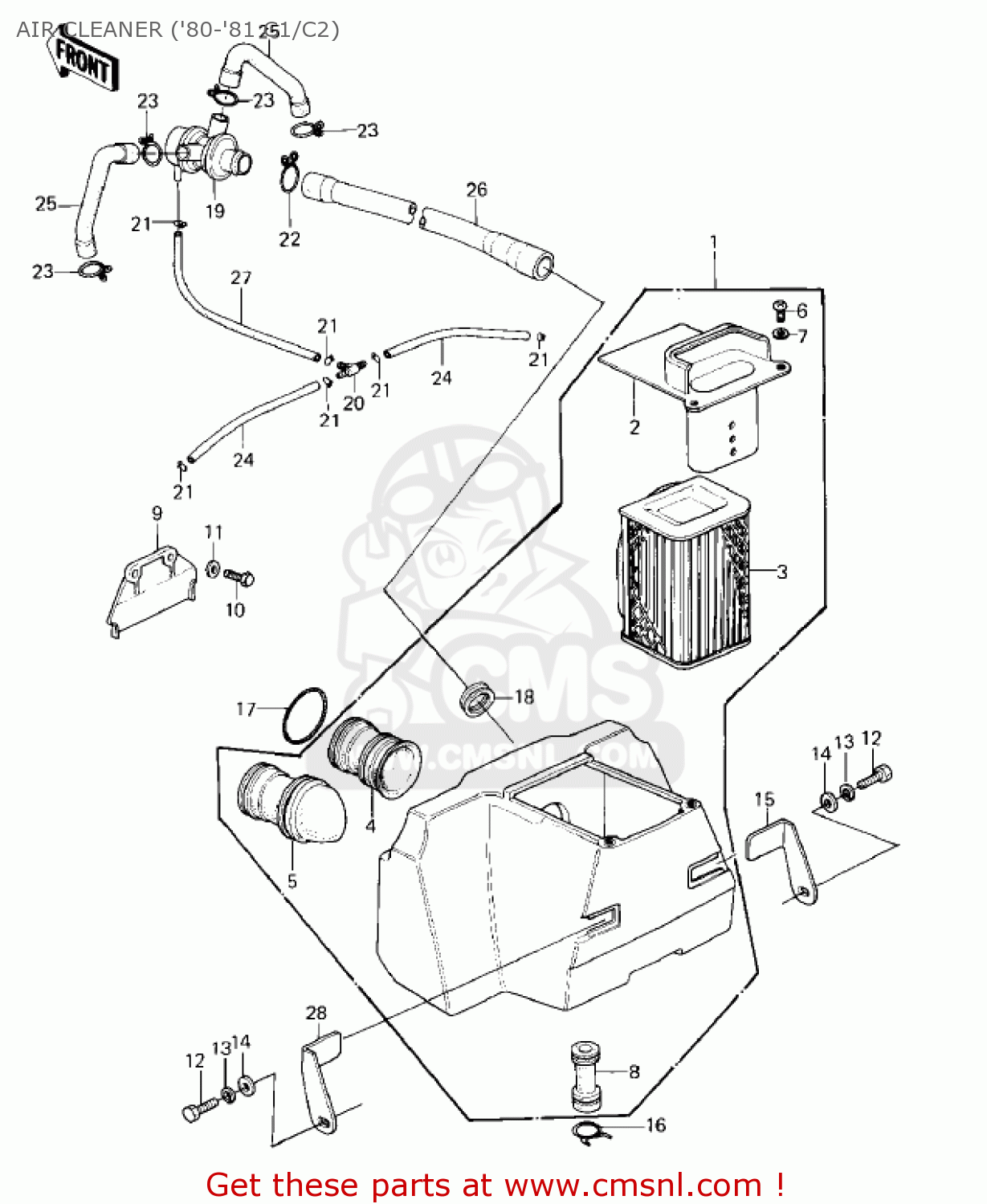 AIR CLEANER ('80-'81 C1/C2) KZ550C1 LTD 1980 USA CANADA