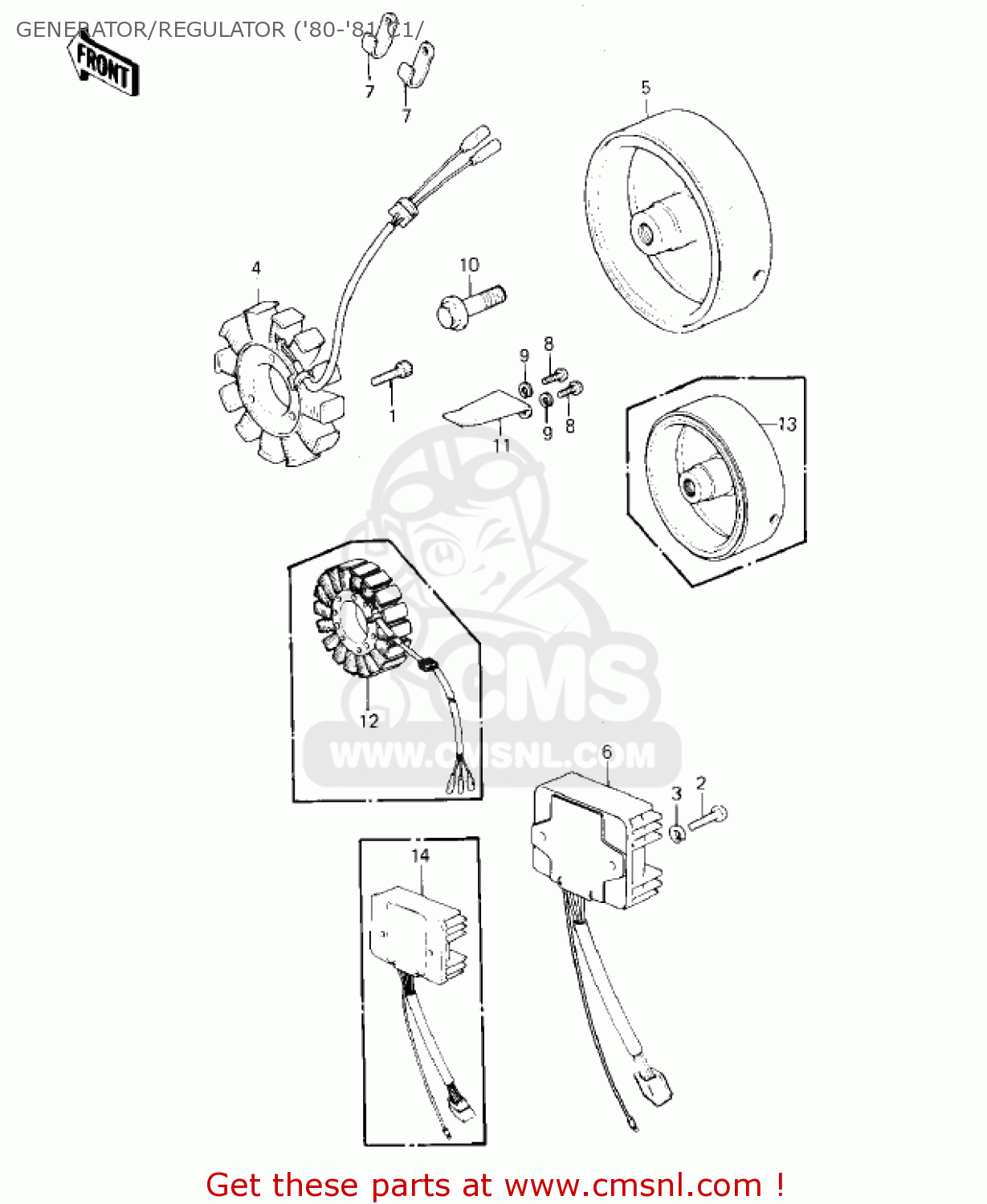 GENERATOR/REGULATOR ('80-'81 C1/ KZ550C1 LTD 1980 USA CANADA