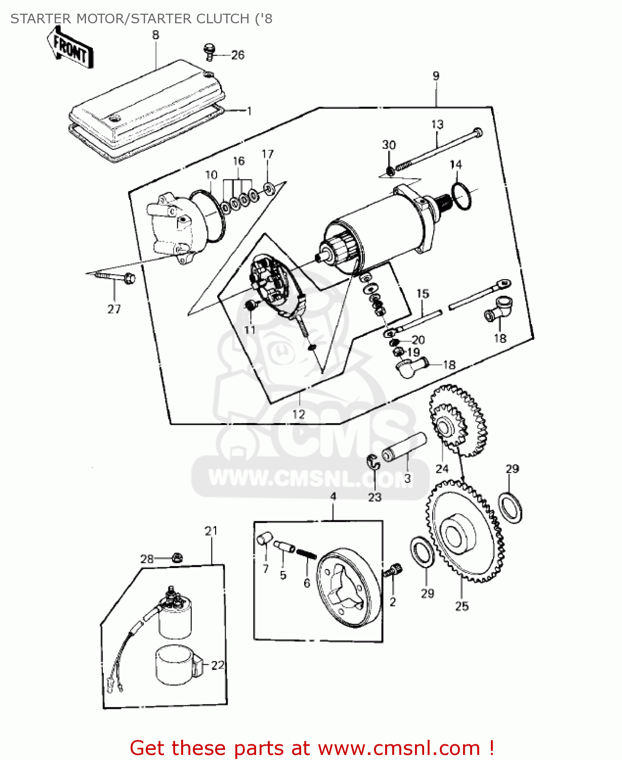 STARTER MOTOR/STARTER CLUTCH ('8 KZ550C1 LTD 1980 USA CANADA