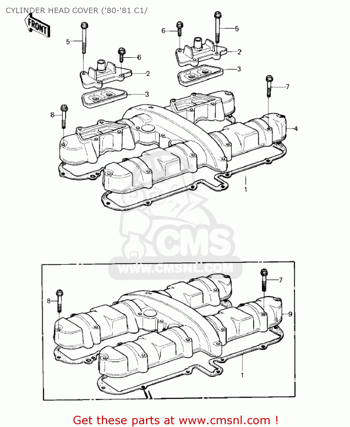 CYLINDER HEAD COVER ('80-'81 C1/ KZ550C1 LTD 1980 USA CANADA