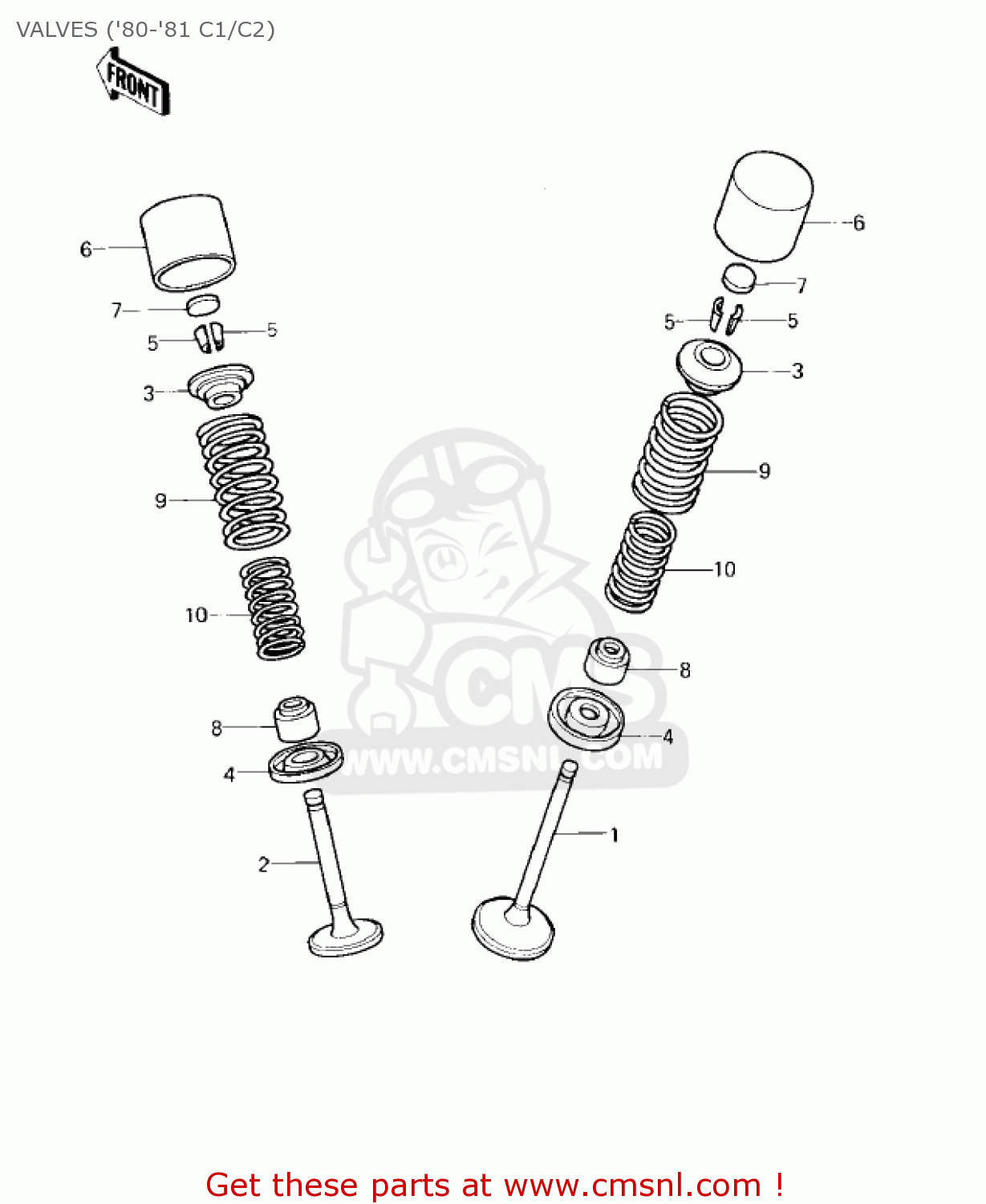 VALVES ('80-'81 C1/C2) KZ550C1 LTD 1980 USA CANADA