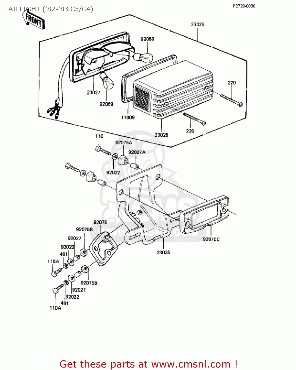 TAILLIGHT ('82-'83 C3/C4) KZ550C1 LTD 1980 USA CANADA