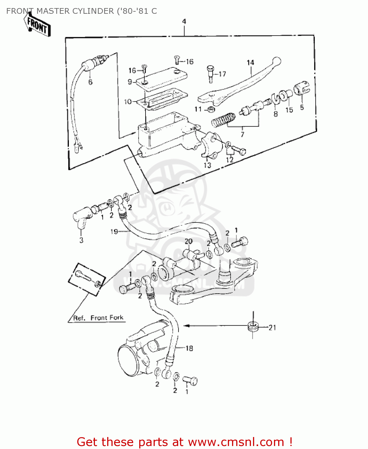 FRONT MASTER CYLINDER ('80-'81 C KZ550C1 LTD 1980 USA CANADA