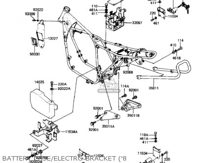 BATTERY CASE/ELECTRO BRACKET ('8 - KZ550C1 LTD 1980 USA CANADA