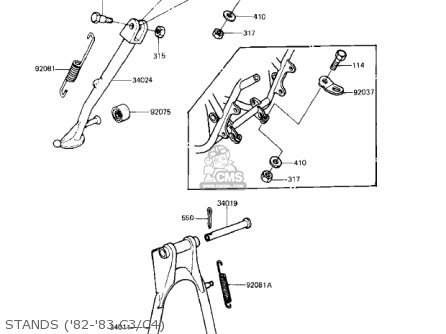 STANDS ('82-'83 C3/C4) - KZ550C1 LTD 1980 USA CANADA