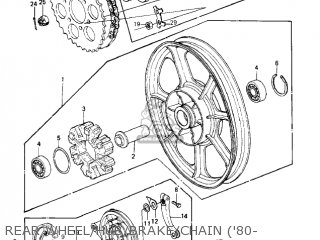 REAR WHEEL/HUB/BRAKE/CHAIN ('80- - KZ550C1 LTD 1980 USA CANADA