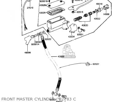 FRONT MASTER CYLINDER ('82-'83 C - KZ550C1 LTD 1980 USA CANADA