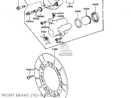 FRONT BRAKE ('82-'83 C3/C4) - KZ550C1 LTD 1980 USA CANADA
