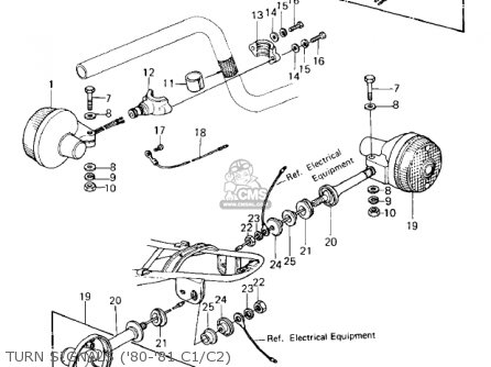 TURN SIGNALS ('80-'81 C1/C2) - KZ550C1 LTD 1980 USA CANADA