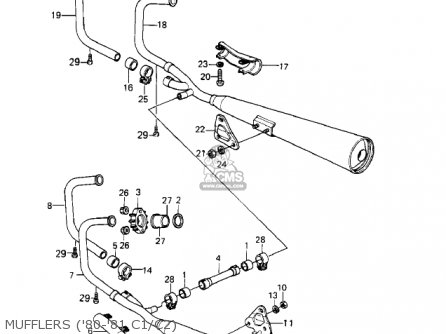 MUFFLERS ('80-'81 C1/C2) - KZ550C1 LTD 1980 USA CANADA