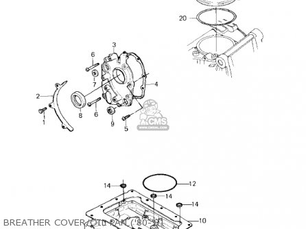 BREATHER COVER/OIL PAN ('80-'81 - KZ550C1 LTD 1980 USA CANADA