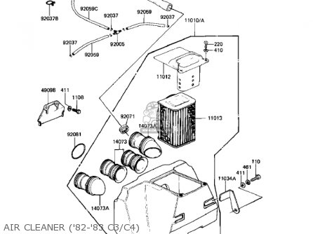 AIR CLEANER ('82-'83 C3/C4) - KZ550C1 LTD 1980 USA CANADA