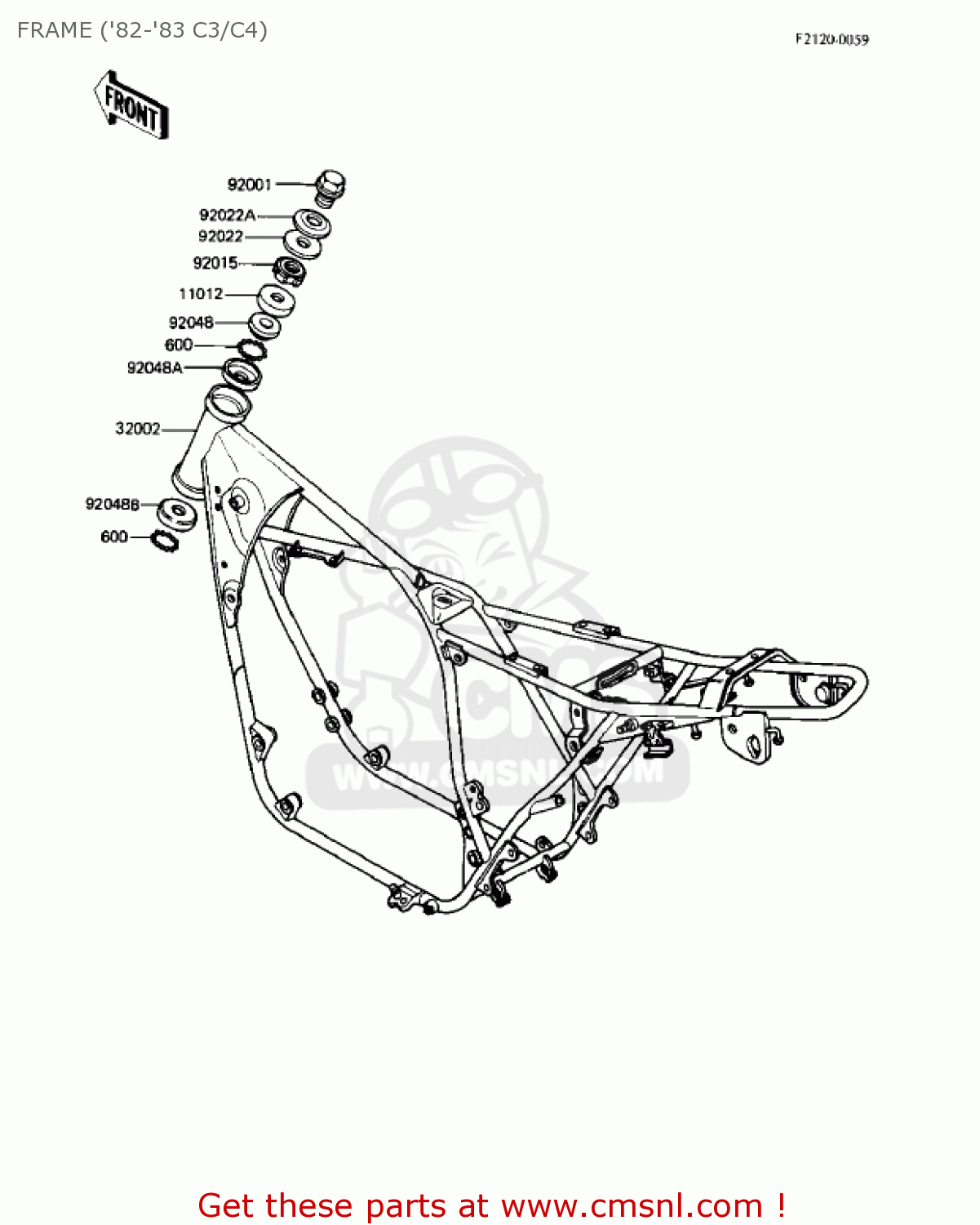 FRAME ('82-'83 C3/C4) KZ550C2 LTD 1981 USA CANADA