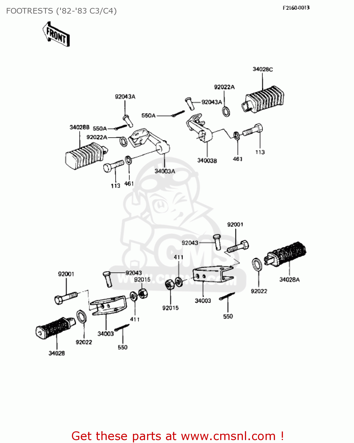 FOOTRESTS ('82-'83 C3/C4) KZ550C2 LTD 1981 USA CANADA