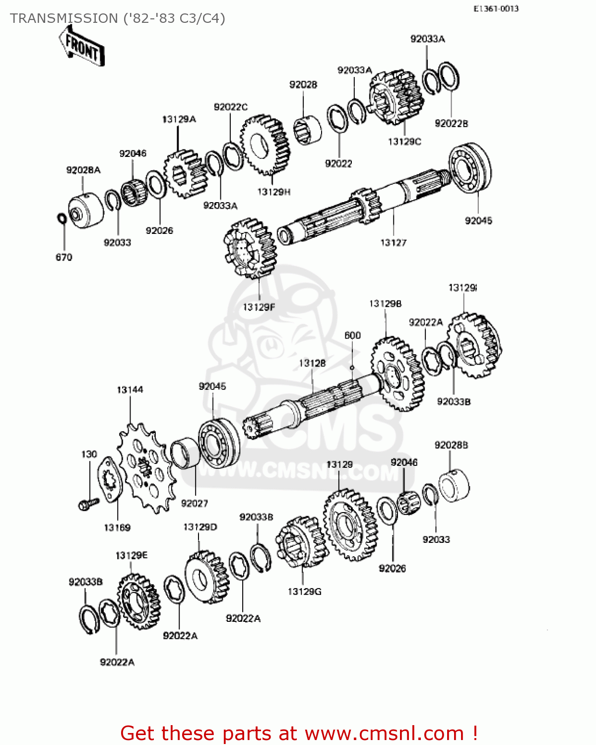 TRANSMISSION ('82-'83 C3/C4) KZ550C2 LTD 1981 USA CANADA