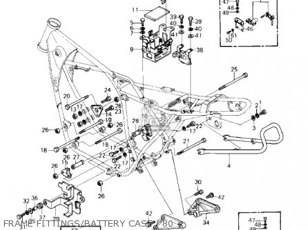 FRAME FITTINGS/BATTERY CASE ('80 - KZ550C2 LTD 1981 USA CANADA