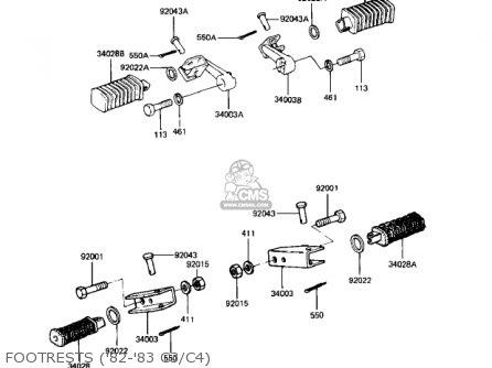 FOOTRESTS ('82-'83 C3/C4) - KZ550C2 LTD 1981 USA CANADA