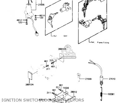 IGNITION SWITCH/LOCKS/REFLECTORS - KZ550C2 LTD 1981 USA CANADA