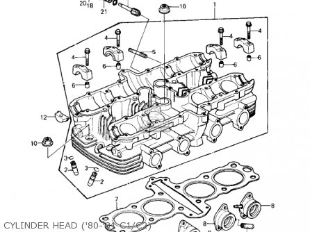 CYLINDER HEAD ('80-'81 C1/C2) - KZ550C2 LTD 1981 USA CANADA