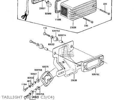 TAILLIGHT ('82-'83 C3/C4) - KZ550C2 LTD 1981 USA CANADA