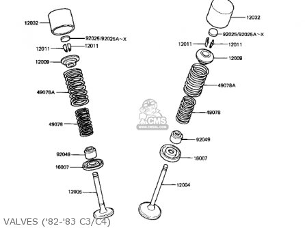 VALVES ('82-'83 C3/C4) - KZ550C2 LTD 1981 USA CANADA