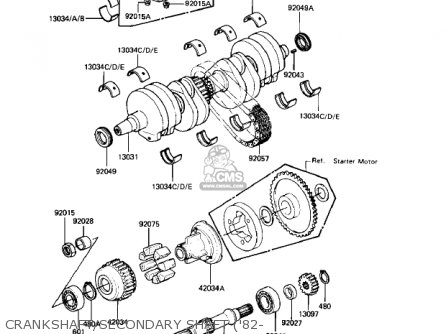 CRANKSHAFT/SECONDARY SHAFT ('82- - KZ550C2 LTD 1981 USA CANADA