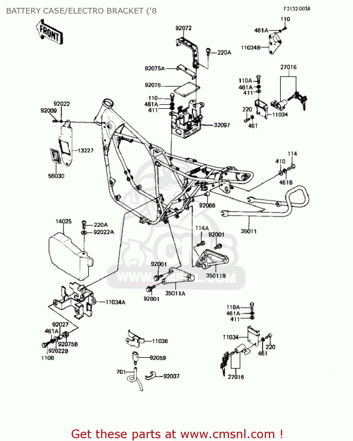 BATTERY CASE/ELECTRO BRACKET ('8 KZ550C3 LTD 1982 USA CANADA