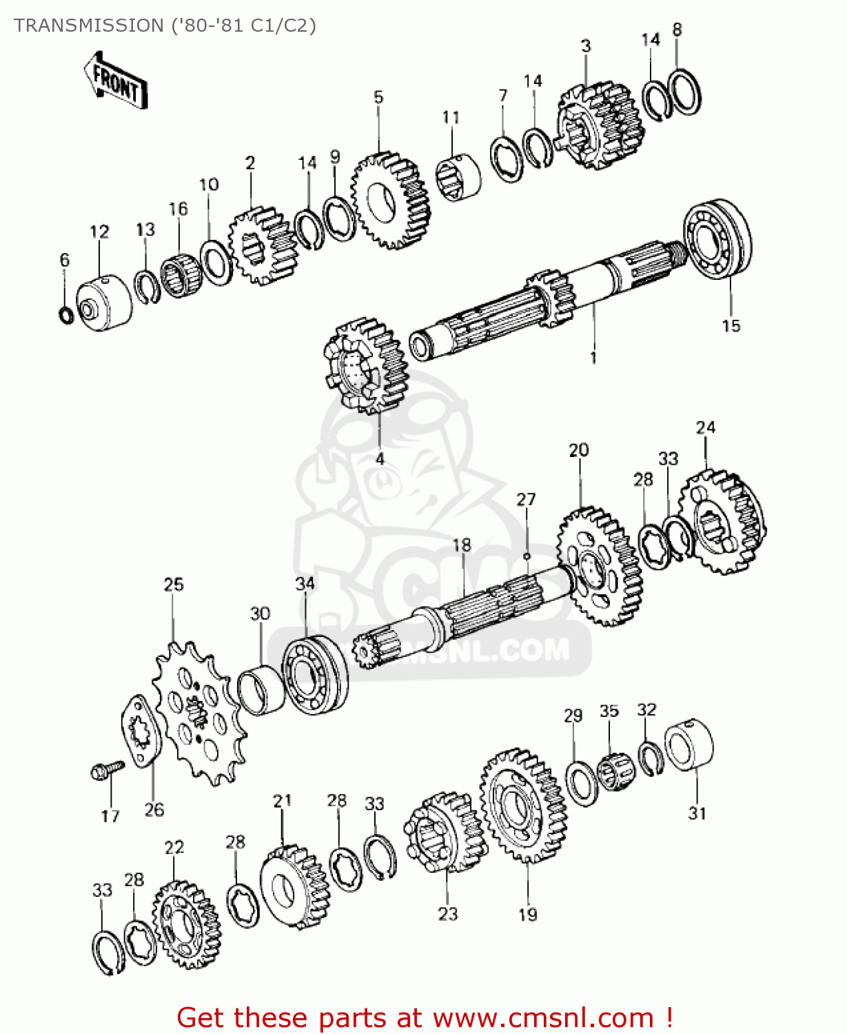 TRANSMISSION ('80-'81 C1/C2) KZ550C3 LTD 1982 USA CANADA