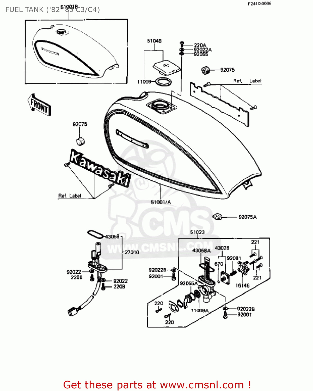 FUEL TANK ('82-'83 C3/C4) KZ550C3 LTD 1982 USA CANADA