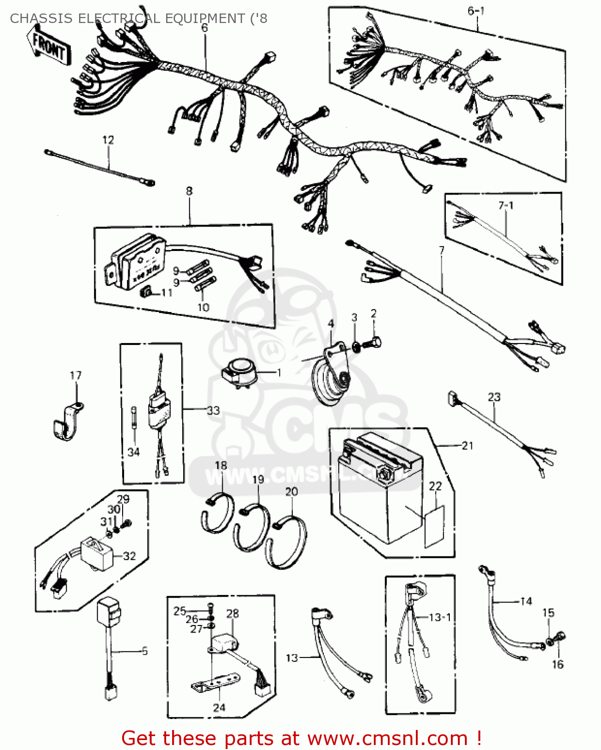 CHASSIS ELECTRICAL EQUIPMENT ('8 KZ550C3 LTD 1982 USA CANADA