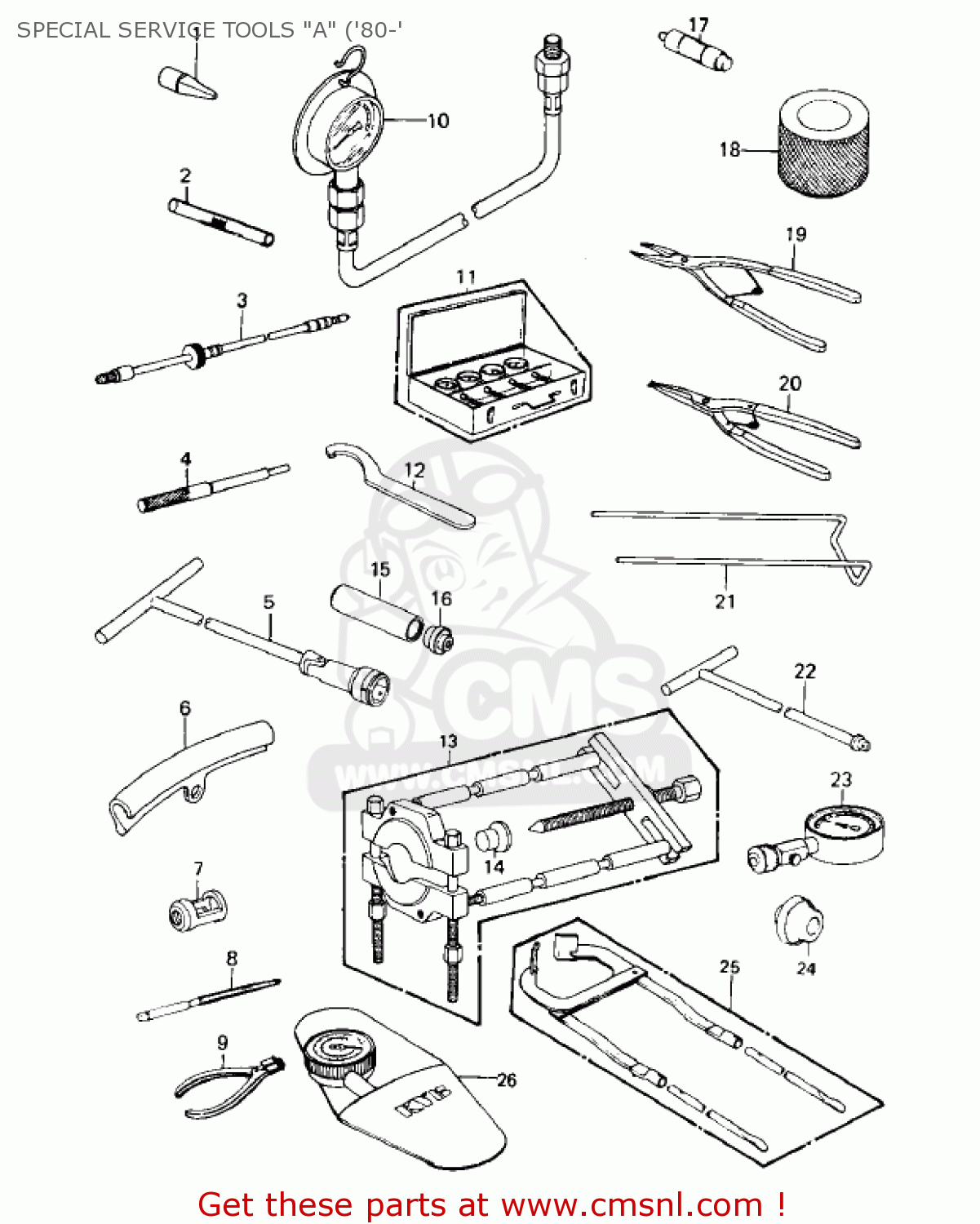 SPECIAL SERVICE TOOLS "A" ('80-' KZ550C3 LTD 1982 USA CANADA