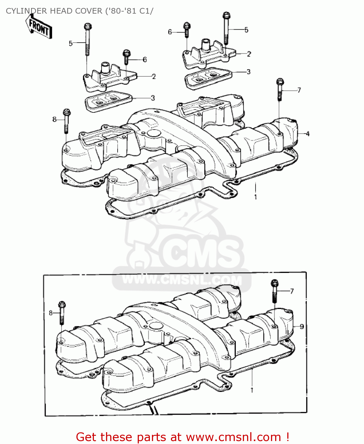 CYLINDER HEAD COVER ('80-'81 C1/ KZ550C3 LTD 1982 USA CANADA