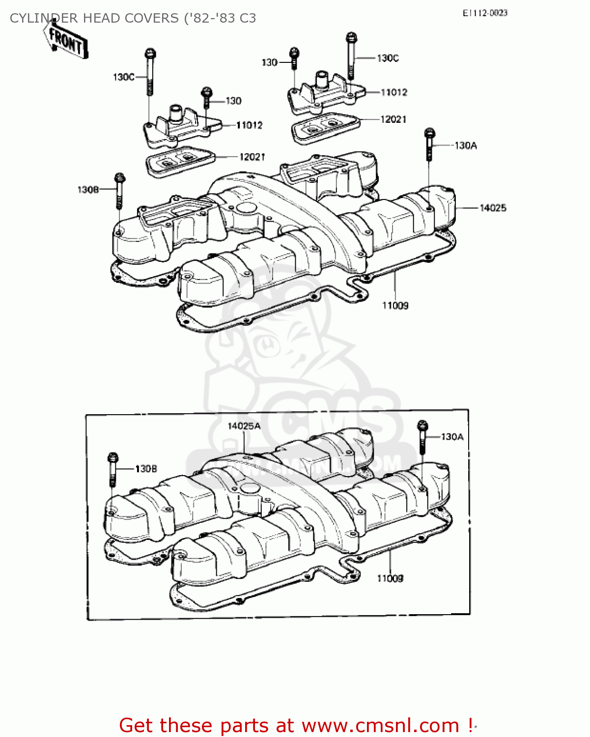 CYLINDER HEAD COVERS ('82-'83 C3 KZ550C3 LTD 1982 USA CANADA