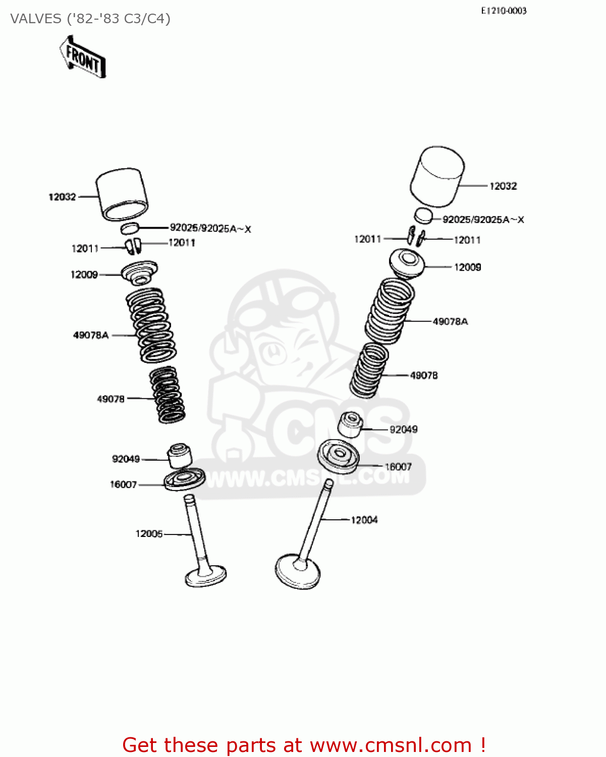 VALVES ('82-'83 C3/C4) KZ550C3 LTD 1982 USA CANADA