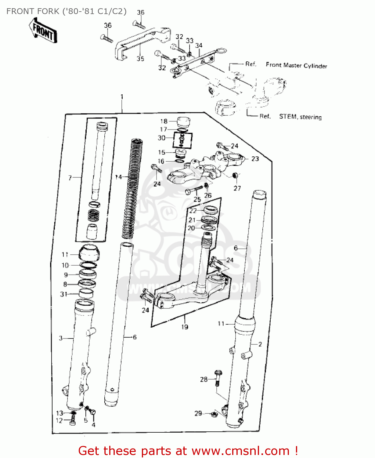 FRONT FORK ('80-'81 C1/C2) KZ550C3 LTD 1982 USA CANADA