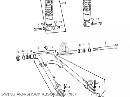 SWING ARM/SHOCK ABSORBERS ('80-' - KZ550C3 LTD 1982 USA CANADA